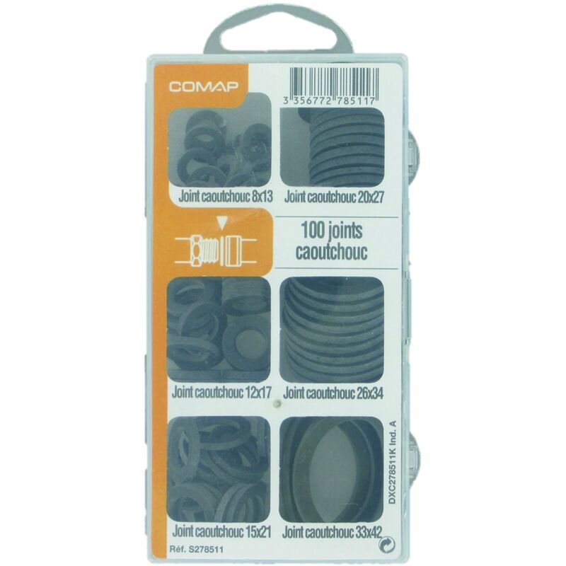 immagine 0 del prodotto s278511, set guarnizioni di gomma per impianti di acqua calda, bianco, 100 comap