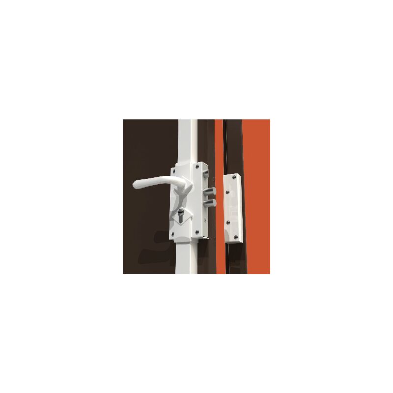 foto del prodotto s300m serratura a 3 punti di chiusura reversibile marrone per montaggio in superficie h.2040mm senza cilindro distanziale da 2,5mm mul t lock
