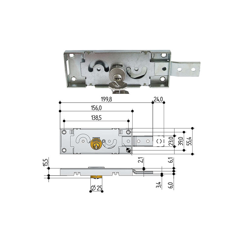 foto del prodotto s411.0020 serratura lat dx cil punz prefer