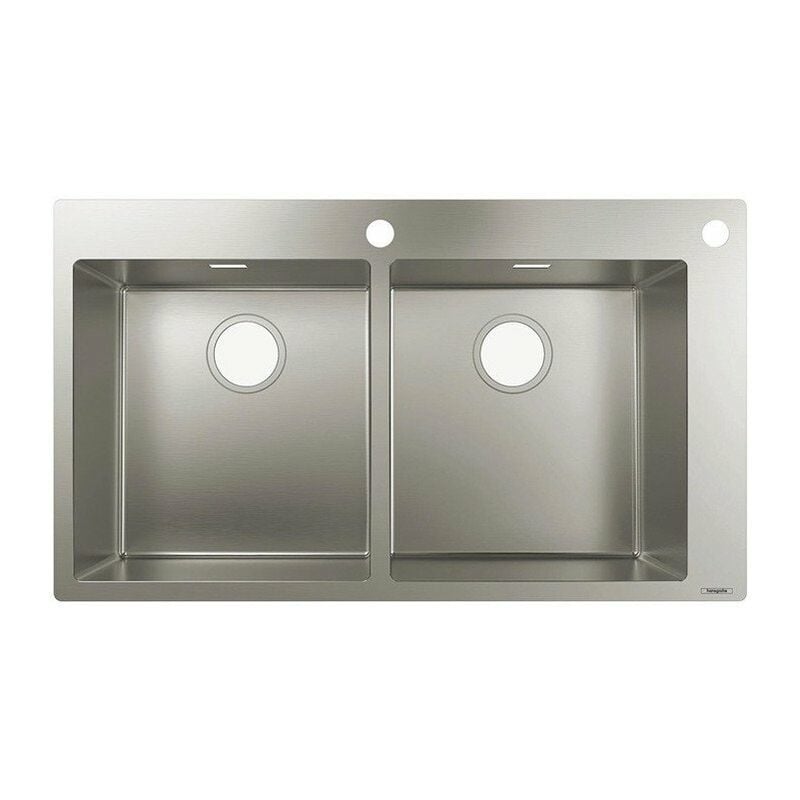 foto del prodotto s712 f765 lavello incasso 370 x 370 con 2 fori rubinetteria inox