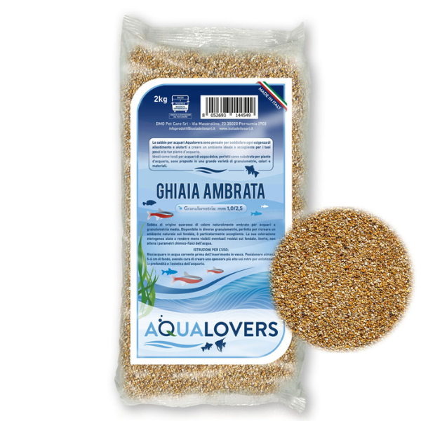 foto del prodotto sabbia decorativa per acquari d acqua dolce quarzo aqualovers 2 kg ambra 1 ordine scegli lo sconto bzr5 bzr20 200 punti fedelt 
