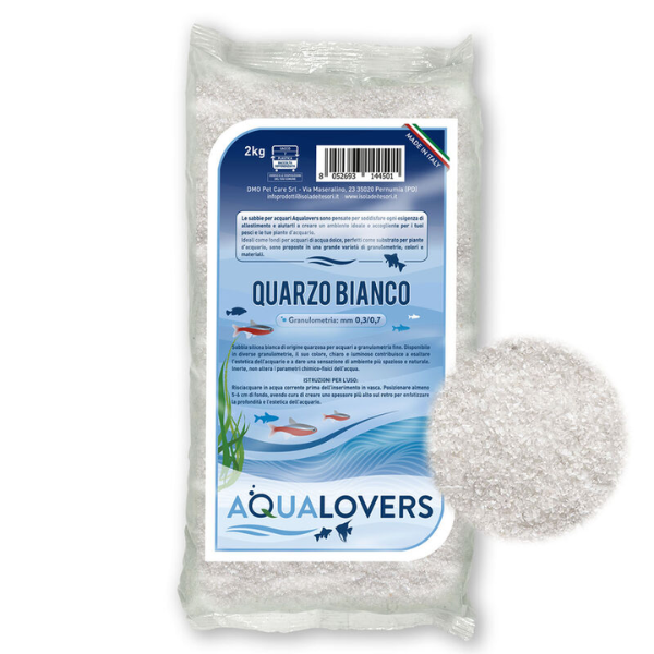 foto del prodotto sabbia decorativa per acquari d acqua dolce quarzo aqualovers 2 kg bianco 1 ordine scegli lo sconto bzr5 bzr20 200 punti fedelt 