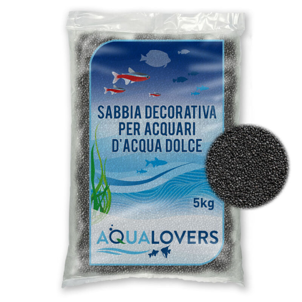 foto del prodotto sabbia decorativa per acquari d acqua dolce quarzo aqualovers 5 kg nero 1 ordine scegli lo sconto bzr5 bzr20 200 punti fedelt 