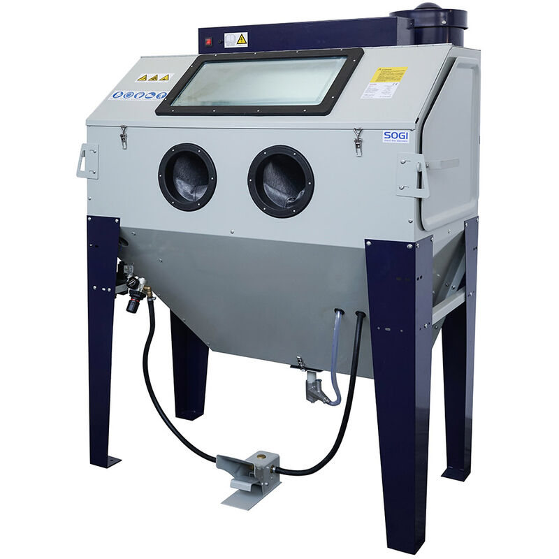 foto del prodotto sabbiatrice cabina di sabbiatura pallinatrice professionale con aspiratore sogi s-120