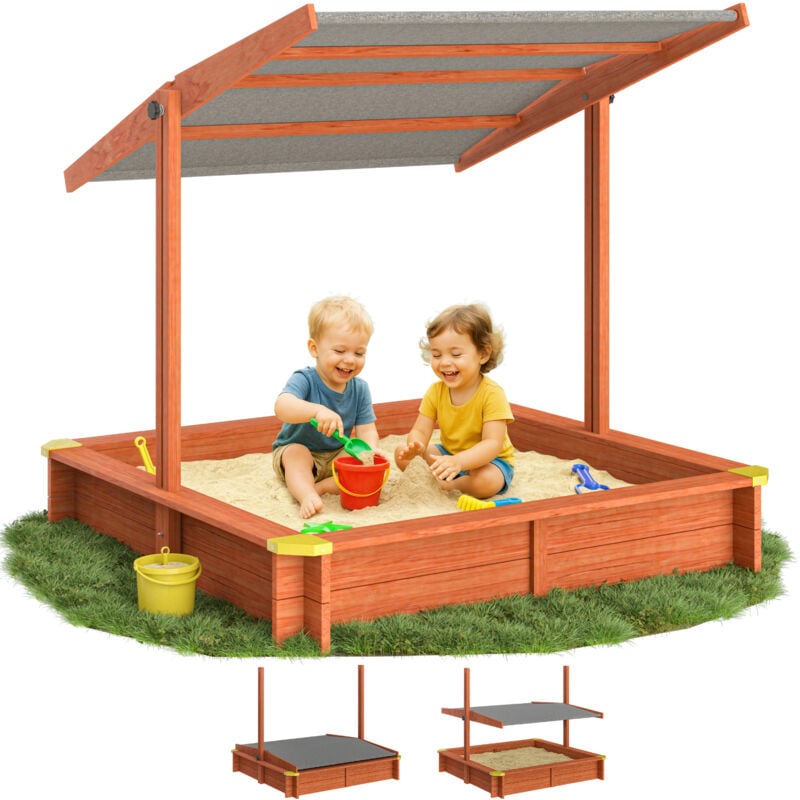 foto del prodotto sabbiera con tetto veranda protezione uv 50 legno ecologico sandbox per bambini gioco esterno playhouse max de - spielwerk