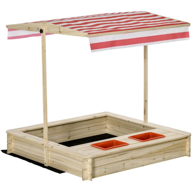foto del prodotto sabbiera da esterno per bambini 118x118x118 cm in legno color legno