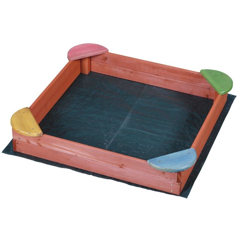 foto del prodotto sabbiera fantasy in legno per bambini da giardino 100x100x17 cm biacchi g.