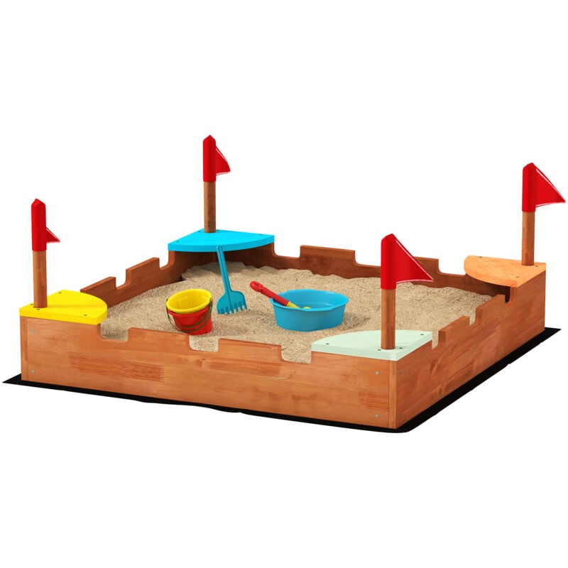 foto del prodotto sabbionaia per bambini a forma di castello in legno multicolore - aiyaplay