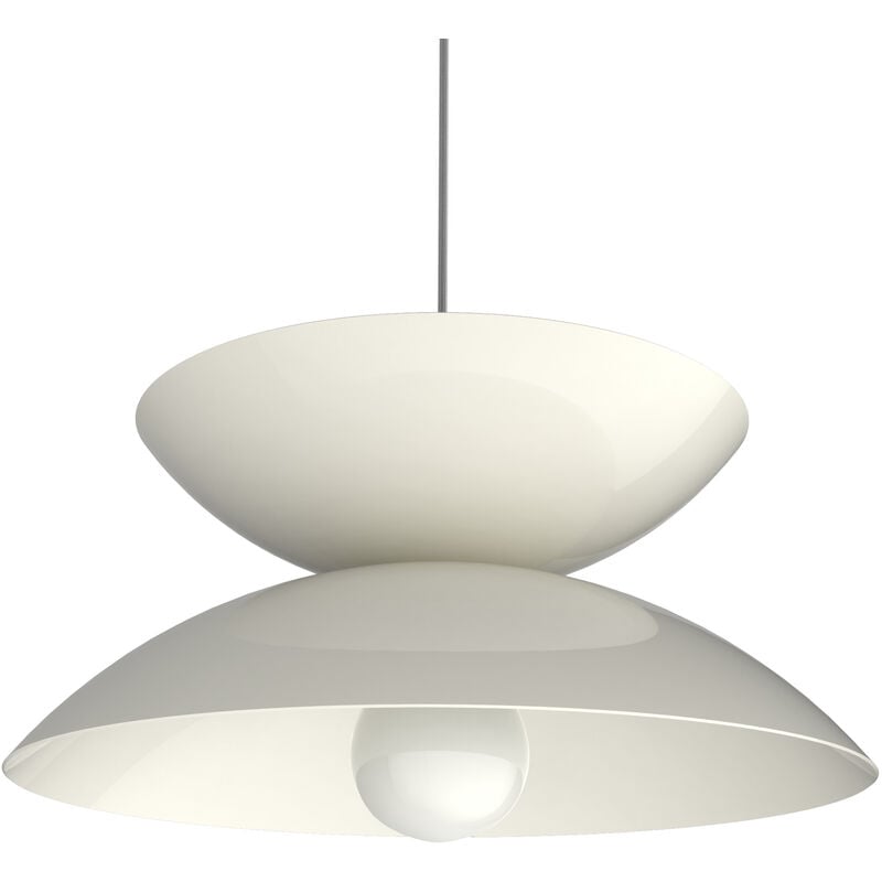 foto del prodotto sablier sospensione, 1x e27, max 42w, metallo, bianco lucido, d40cm lumicom