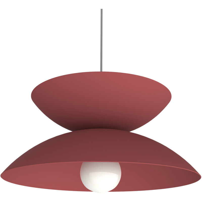 foto del prodotto sablier sospensione, 1x e27, max 42w, metallo, rosso cowhide, d40cm - lumicom