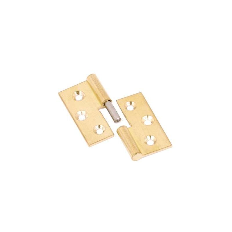 foto del prodotto sacar due cerniere piane lisce ottone lucida mm.40x40 sinistra