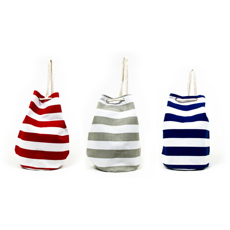 foto del prodotto sacca mare zaino borsone grande spiaggia piscina beach stripe a righe, misurasaccacolorerosso