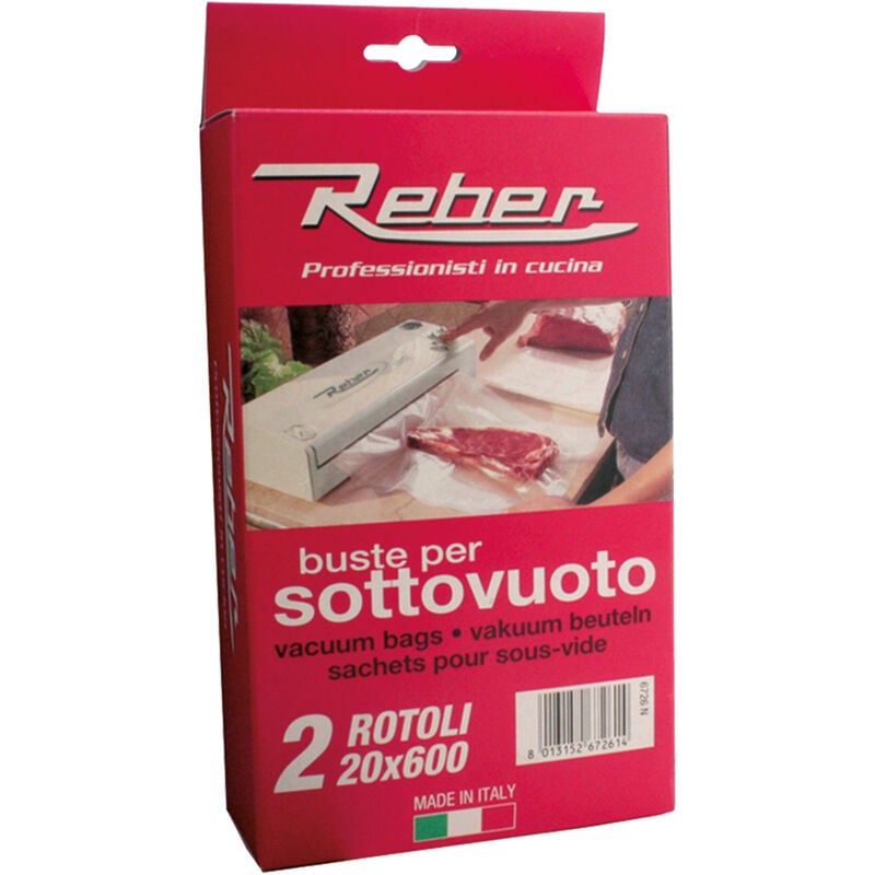 foto del prodotto sacchetti a rotoli per sottovuoto n. 2 rotoli cm 30 x 6 mt