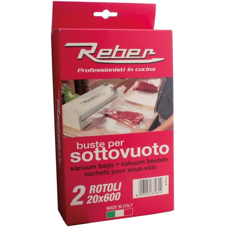 foto del prodotto sacchetti a rotoli per sottovuoto n. 2 rotoli cm 30 x 6 mt df 801502