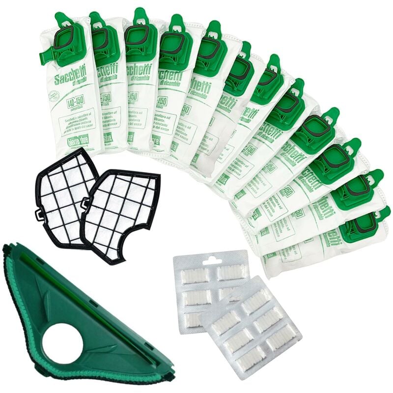 foto del prodotto sacchetti aspirapolvere folletto vk 140 vk 150 12pz profumi filtri spazzola compatibili