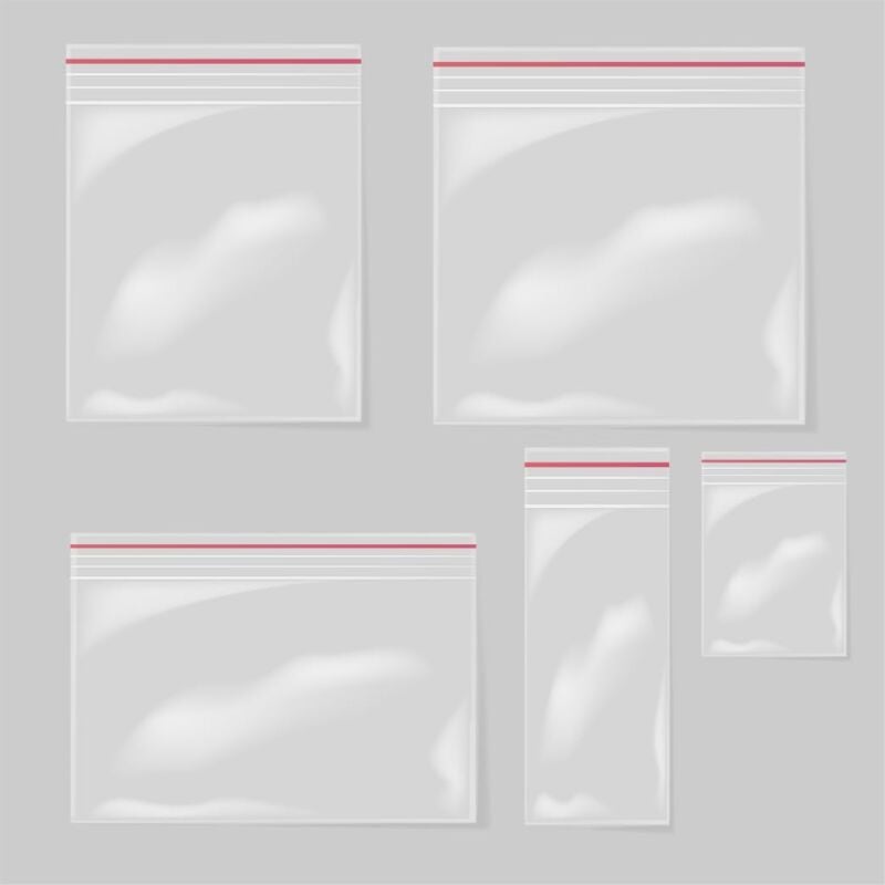 foto del prodotto sacchetti con chiusura ermetica, versatili e igienici, 6 x 8 cm, confezione da 100 sacchetti in plastica trasparente sigillabili, per conservare