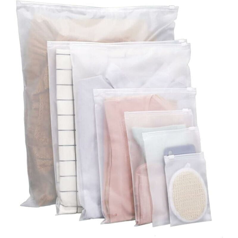 foto del prodotto sacchetti con chiusura lampo per vestiti 35 pezzi sacchetto richiudibile satinato sacchetti con chiusura lampo in plastica per vestiti per gite
