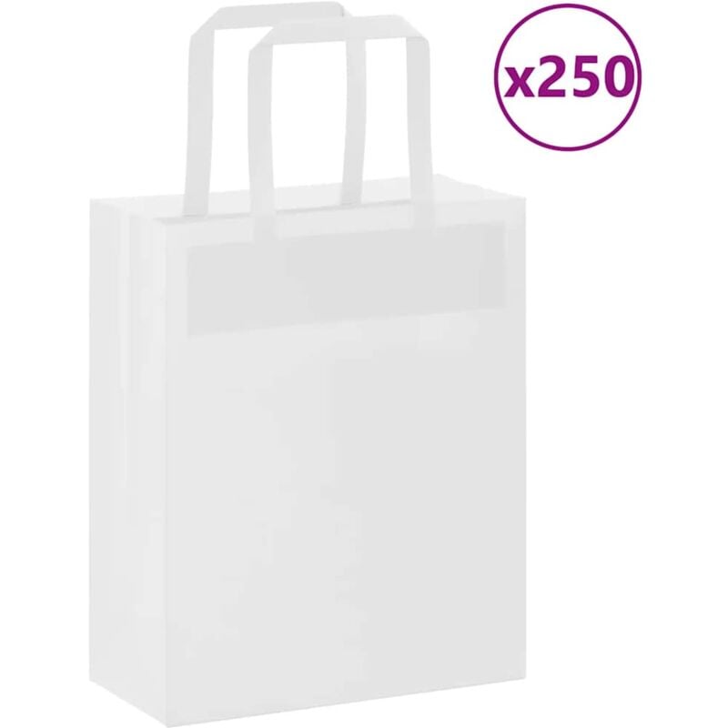 foto del prodotto sacchetti di carta 250 pz con manici bianchi 18x8x22 cm - vidaxl