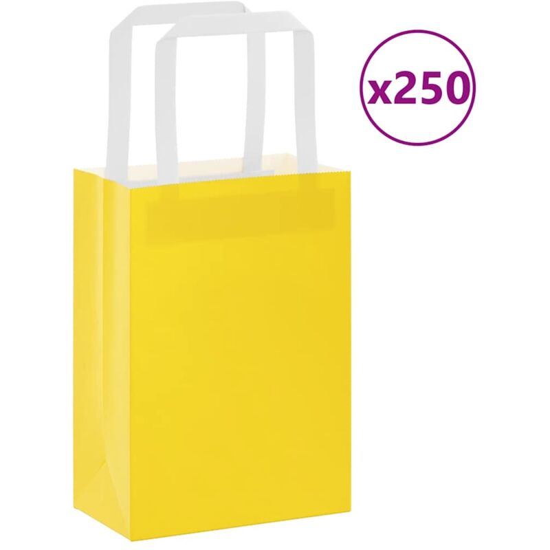 foto del prodotto sacchetti di carta 250 pz con manici gialli 15x8x21 cm vidaxl