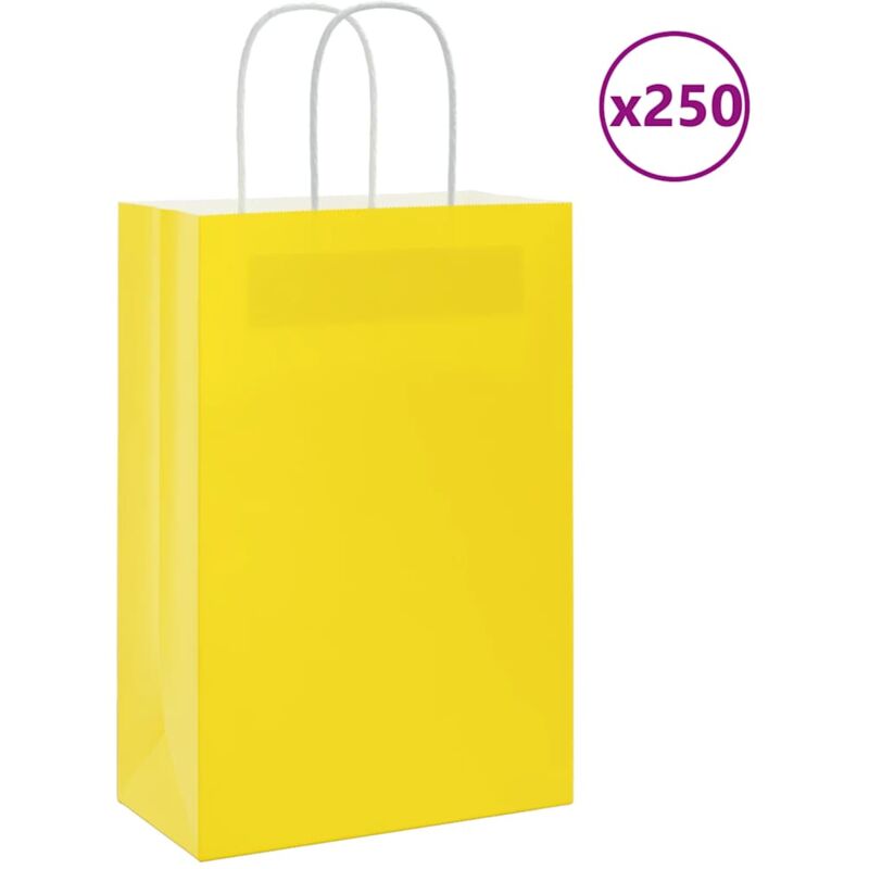 foto del prodotto sacchetti di carta 250 pz con manici gialli 21x11x31 cm vidaxl
