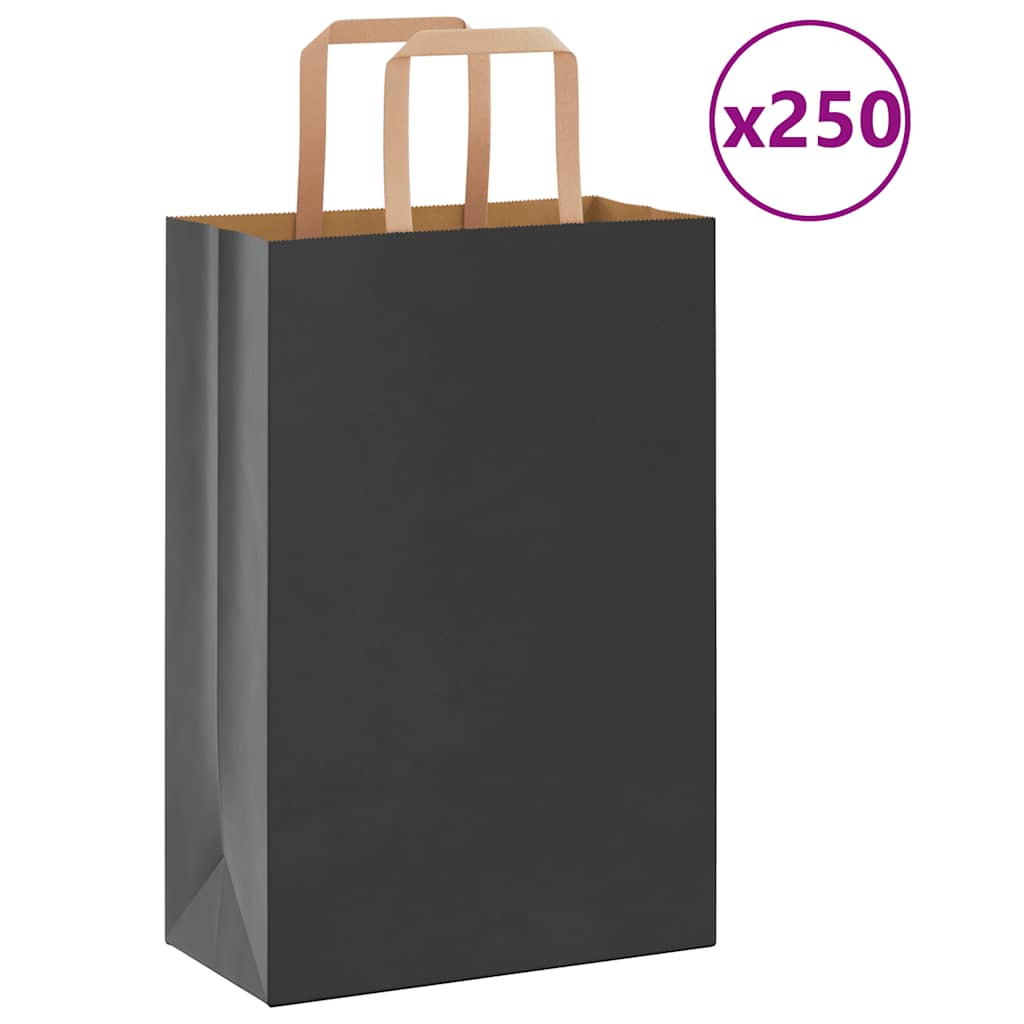 foto del prodotto sacchetti di carta 250 pz con manici neri 21x11x31 cm