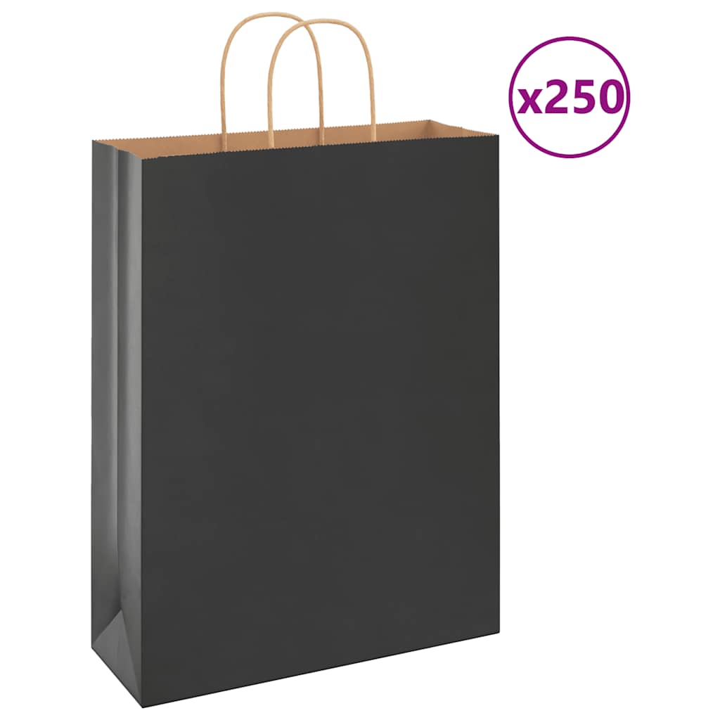 foto del prodotto sacchetti di carta 250 pz con manici neri 32x12x42 cm