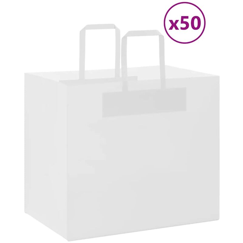 foto del prodotto sacchetti di carta 50 pz con manici bianchi 32x22x28 cm vidaxl