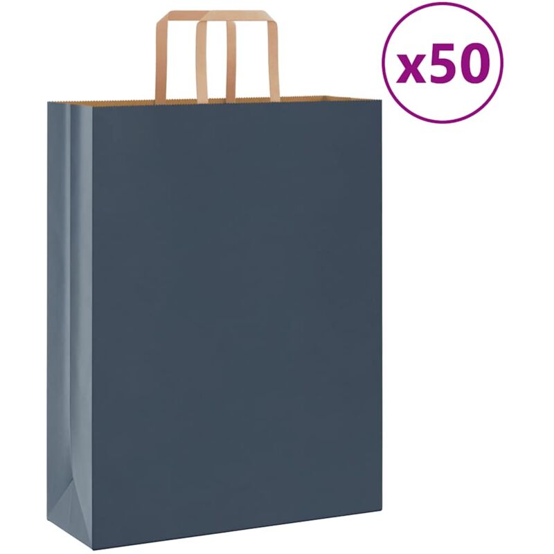 foto del prodotto sacchetti di carta 50 pz con manici blu 32x12x42 cm vidaxl