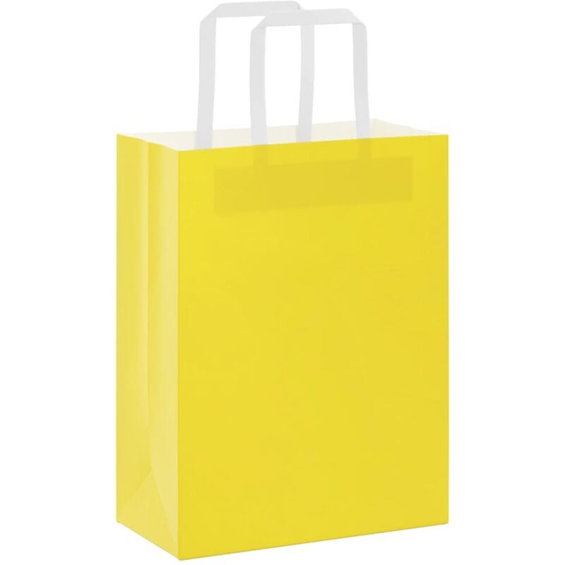 foto del prodotto sacchetti di carta 50 pz con manici gialli 21x11x28 cm vidaxl