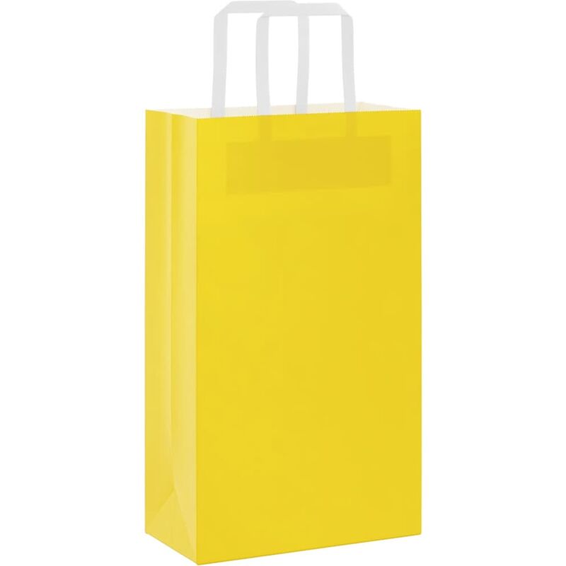 foto del prodotto sacchetti di carta 50 pz con manici gialli 21x11x36 cm vidaxl