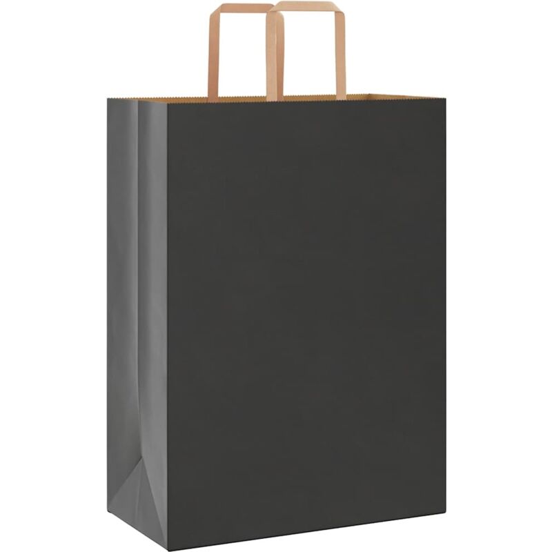 foto del prodotto sacchetti di carta 50 pz con manici neri 32x17x44 cm vidaxl