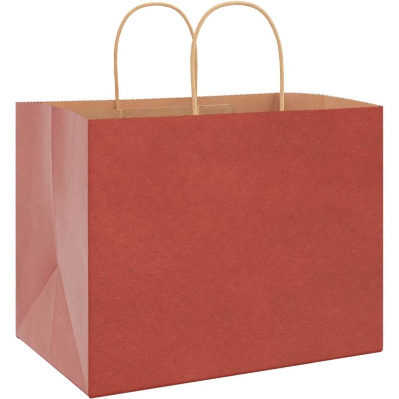 foto del prodotto sacchetti di carta 50 pz con manici rossi 32x22x24 cm vidaxl