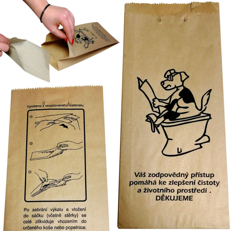 foto del prodotto sacchetti di carta con paletta in cartone per escrementi di cane fedog cz 25 pz.