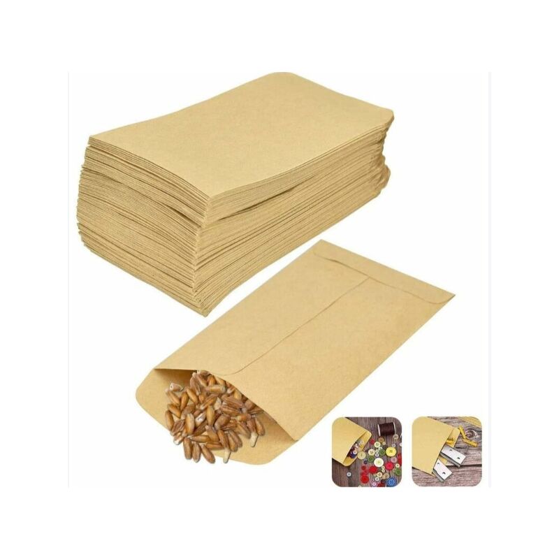 foto del prodotto sacchetti di carta kraft marrone 10 x 6 cm, sacchetto per alimenti, sacchetto di carta kraft, sacchetto riciclabile per semi, caramelle, biscotti,