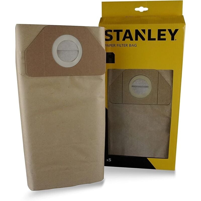 foto del prodotto sacchetti filtro in carta 30 l per aspiratori solidi e liquidi 5pz 41857 - stanley