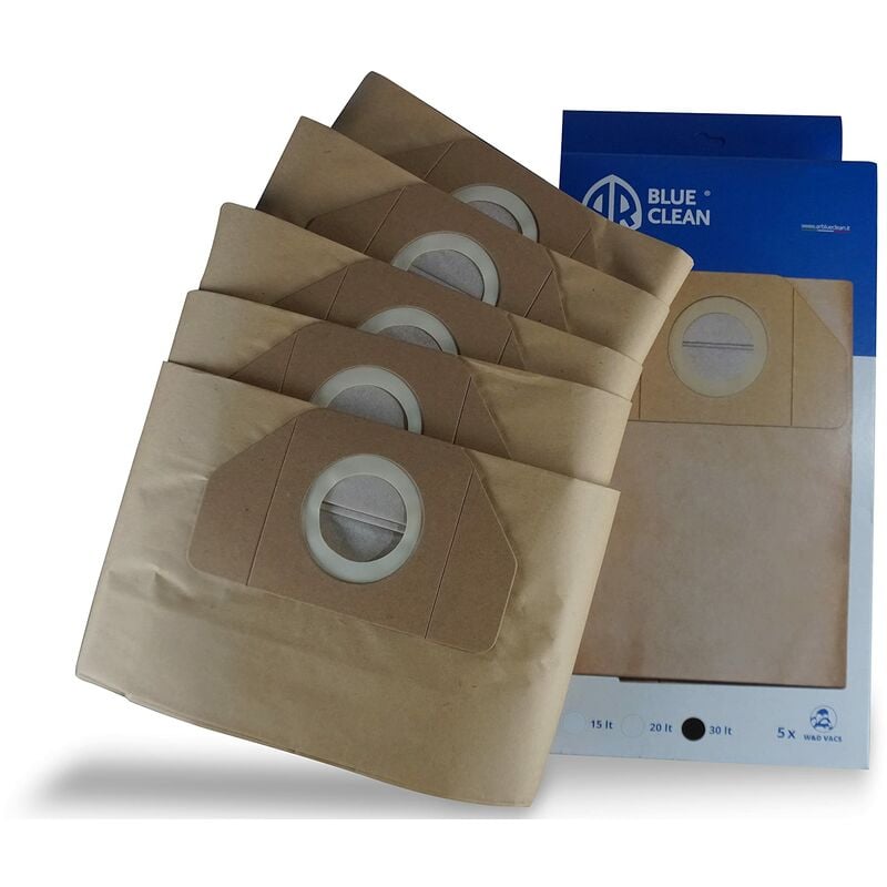 foto del prodotto sacchetti filtro in carta 30 l per aspiratori solidi e liquidi ar blue clean