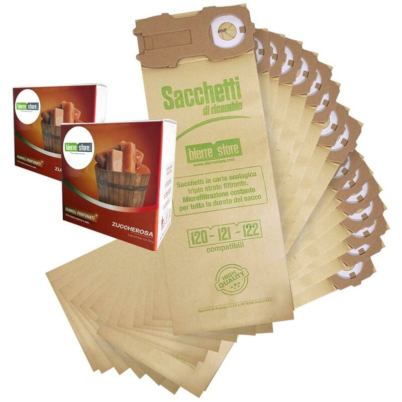 foto del prodotto sacchetti folletto vk 121 vk 122 vk 120 16pz granuli zuccherosa caramello compatibili