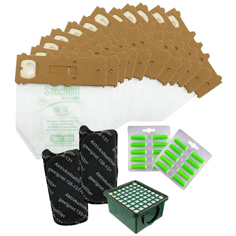 foto del prodotto sacchetti folletto vk 131 vk 130 12 pz microfibra filtri compatibili