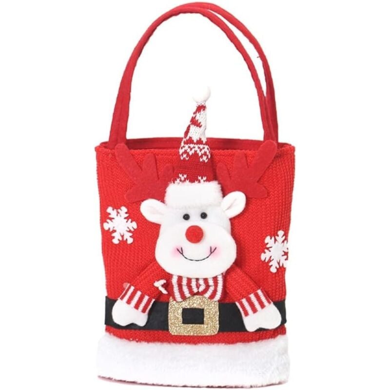 foto del prodotto sacchetti natalizi, sacchetti grandi lavorati a maglia per regali di natale, borsette per compleanni e feste d 