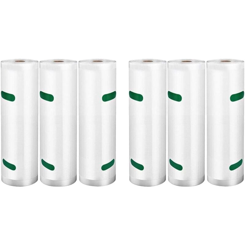 foto del prodotto sacchetti per alimenti sigillanti, 6 rotoli, sacchetti riutilizzabili per congelatore, bpa e lfgb, compatibili con qualsiasi macchina sigillatrice,