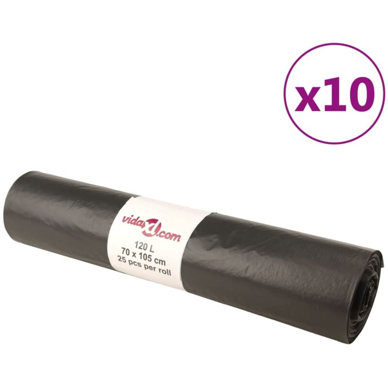 foto del prodotto sacchetti per cestini 250 pz neri 120 l vidaxl