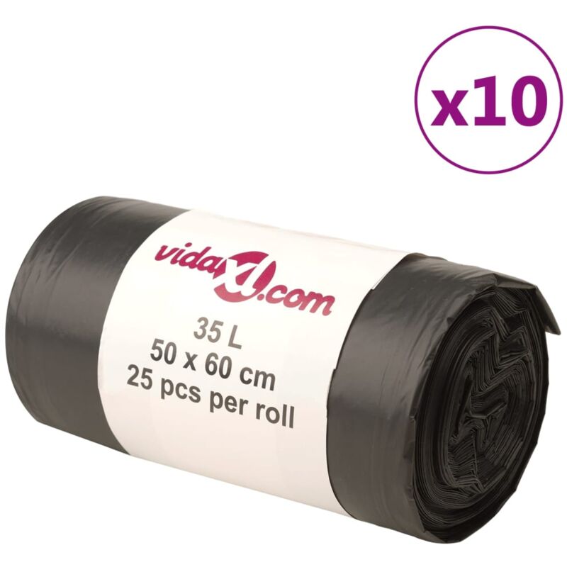 foto del prodotto sacchetti per cestini 250 pz neri 35 l vidaxl