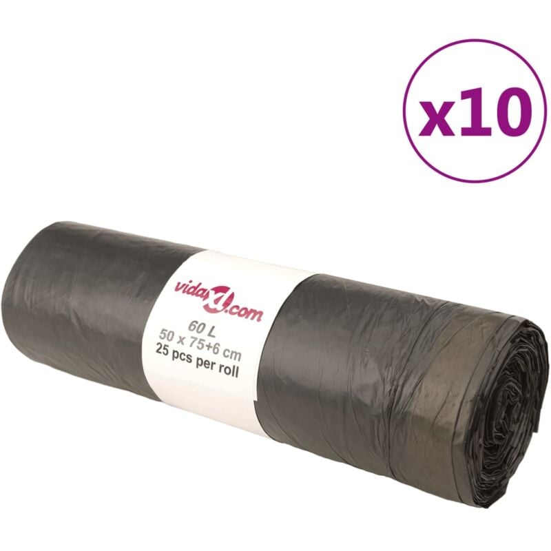 foto del prodotto sacchetti per cestini con coulisse 250 pz neri 60 l vidaxl