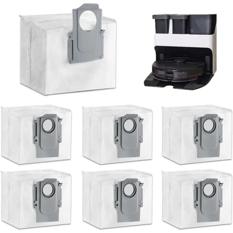 foto del prodotto sacchetti per la polvere da 7 pezzi per roborock s7 maxv ultra s7 pro ultra q7 max g10s pro, sacchetti per la polvere di grande capacit da 3 litri,