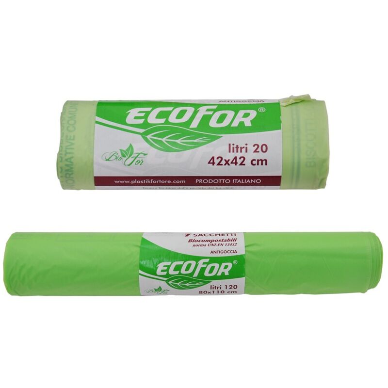 foto del prodotto sacchetti per nettezza urbana compostabili biodegradabili - cm 42x45 - cf.20 pz