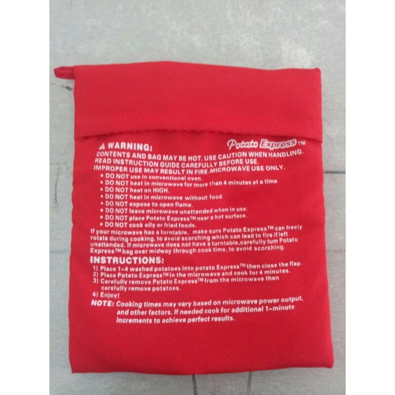 foto del prodotto sacchetti per patate al microonde, 1 confezione di sacchetti riutilizzabili per patate al microonde, sacchetti per patate al forno, rossi 25 x 18,5