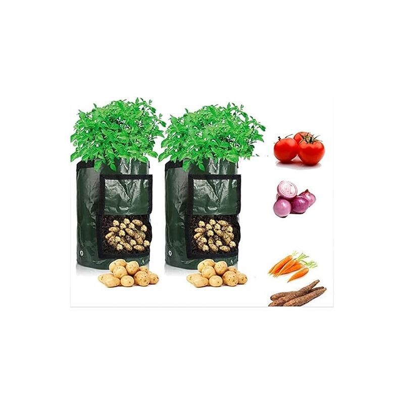 foto del prodotto sacchetti per piante da 43 litri 35 x 45 sacchetti per piantare per piantare patate carota pomodoro frutta.