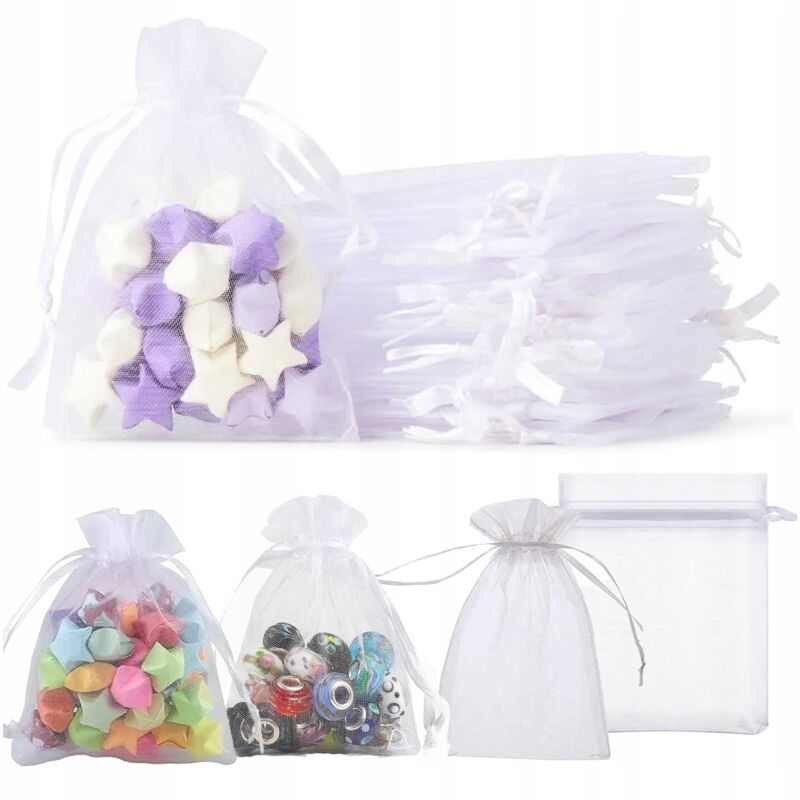 foto del prodotto sacchetti sacchetti in organza 7x9cm regalo ringraziamenti matrimonio comunione 10pz