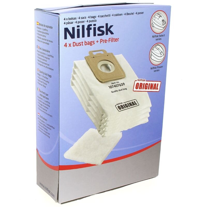 foto del prodotto sacchetti sottovuoto per 4 originali filtro per nilfisk hoover
