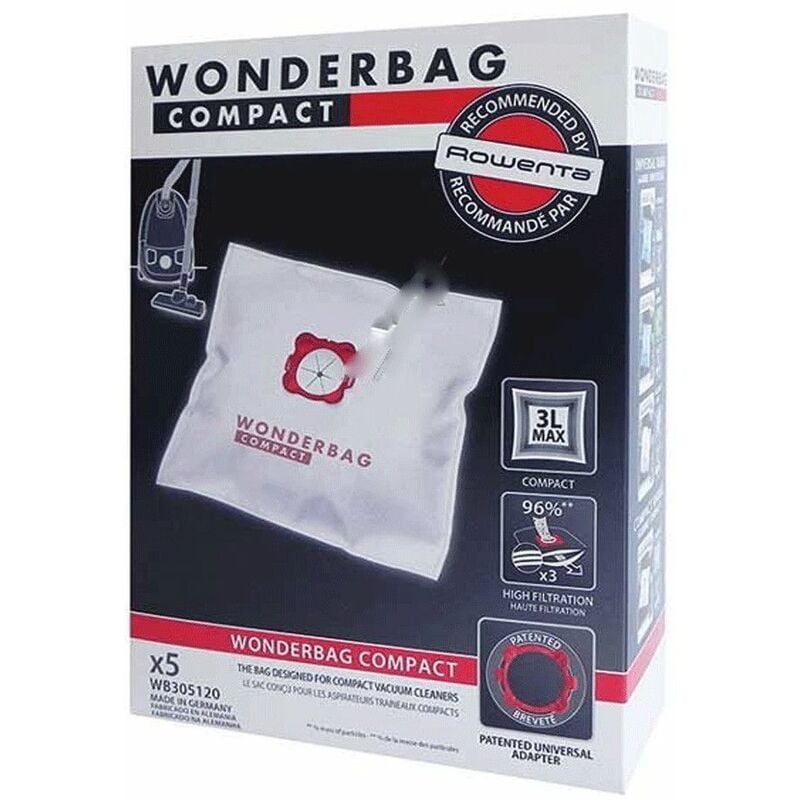 foto del prodotto sacchetti wonderbag compact x 5 aspirapolvere rowenta 335618